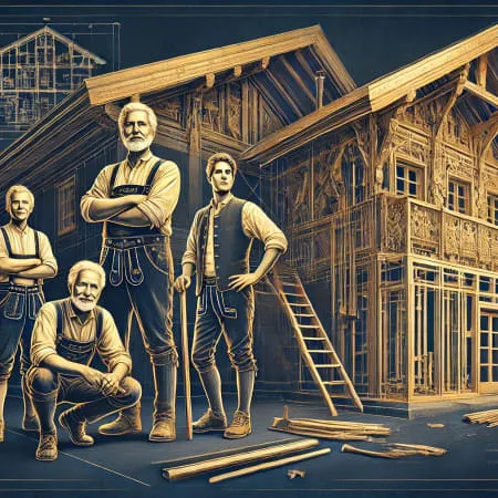 Traditioneller Holzbau in Tirol – Zimmermeisterarbeit von Bucher Bau mit regionalem Holz, Präzision und Leidenschaft